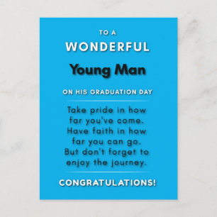 Cartão Postal Para um jovem maravilhoso no dia da sua formatura 