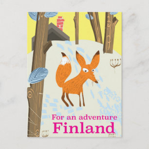 Cartão Postal Para uma Aventura Finlândia pôster de viagem retrô