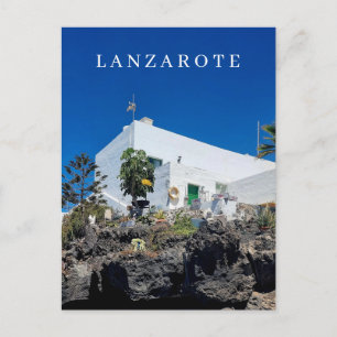 Cartão postal para visão da casa branca Lanzarote