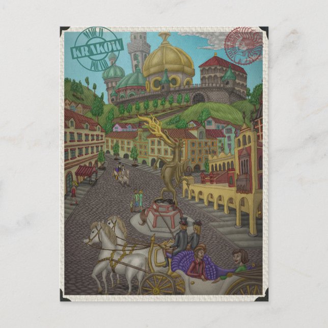 Cartão Postal Para Wawel, Cracóvia de Ordovich (Frente)