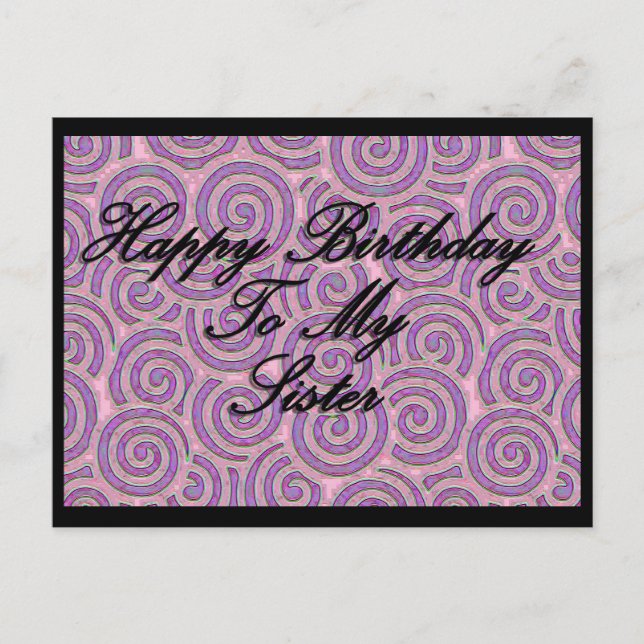Cartão Postal Parabéns À Minha Irmã (Frente)