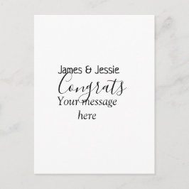 Cartão Postal Parabéns adicionar nome mensagem casamento casal r