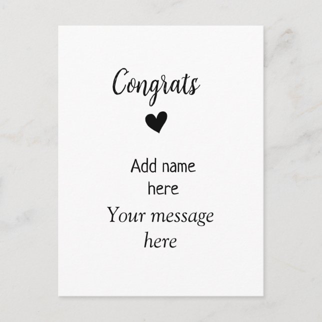 Cartão Postal Parabéns adicionar nome mensagem graduado modelo p (Frente)