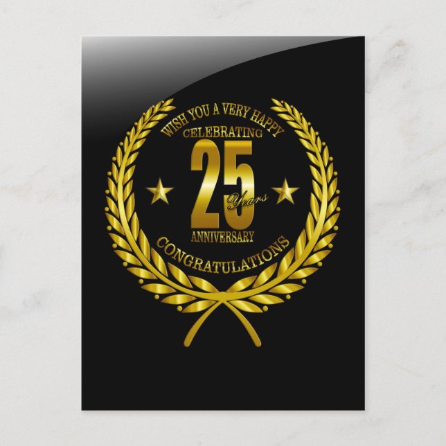 Cartão Postal Parabéns ao 25 (Frente)