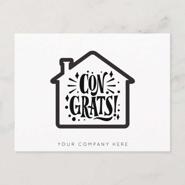 Cartão Postal Parabéns ao Novo Proprietário Imóveis (Frente)