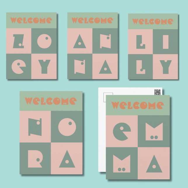 Cartão Postal Parabéns aos pais das meninas com 4 letras (Criador carregado)