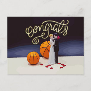 Cartão Postal Parabéns Basquetebol Casamento 