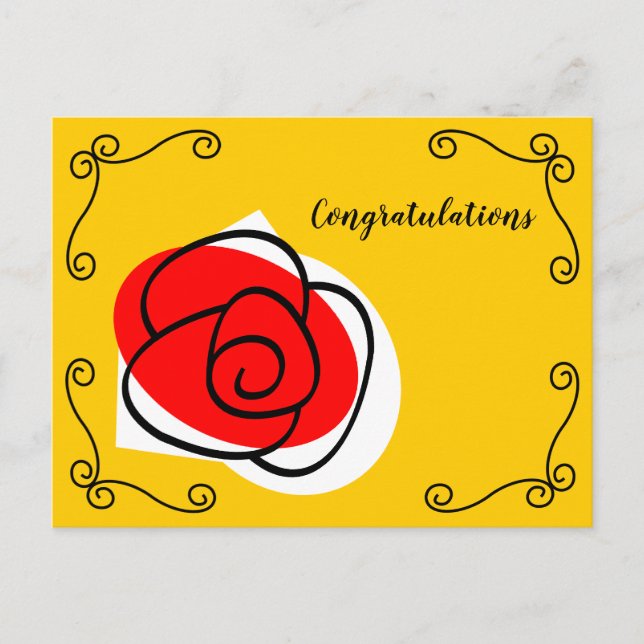 Cartão Postal Parabéns Cantos da Rosa Espanhola (Frente)