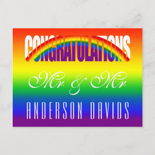 Cartão Postal Parabéns Casal Gay Sinalizador Brilhante