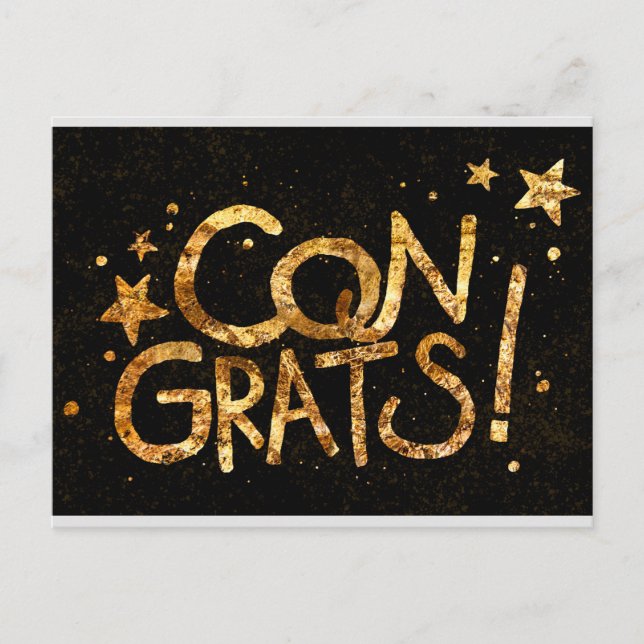 Cartão Postal Parabéns! celebração (Frente)