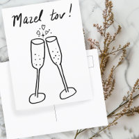 Parabéns Champanhe de Casamento Saúde Esboço Desen