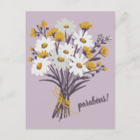 Parabéns CONGRATULATIONS Buquê de Daisy Personaliz