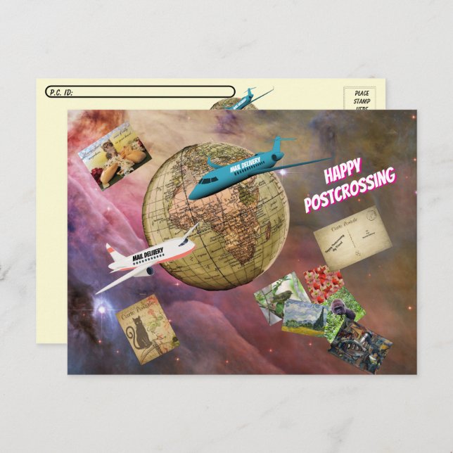 Cartão Postal Parabéns - Correio Ao Redor Do Mundo (Frente/Verso)