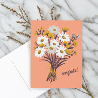 PARABÉNS Daisy Bouquet Floral Fofo Personalizado