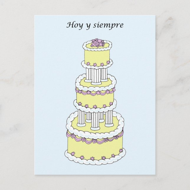 Cartão Postal Parabéns de Casamento Espanhol (Frente)