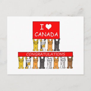 Cartão Postal Parabéns de cidadania canadenses