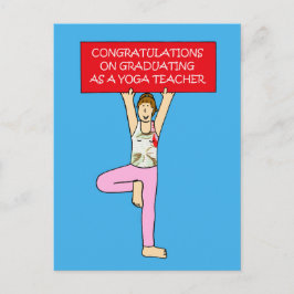 Cartão Postal Parabéns de Formando de professor Yoga