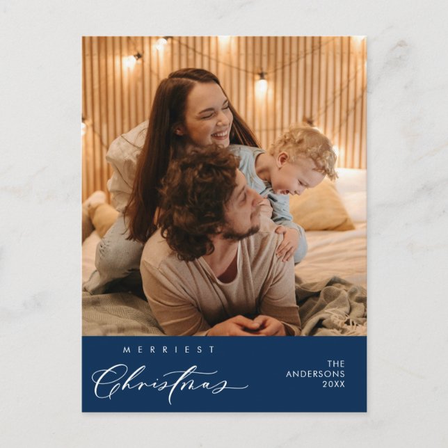 Cartão Postal Parabéns de Natal Feliz Família Foto (Frente)