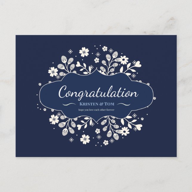 CARTÃO POSTAL PARABÉNS DO DIA DE CASAMENTO PARA CASAL (Frente)