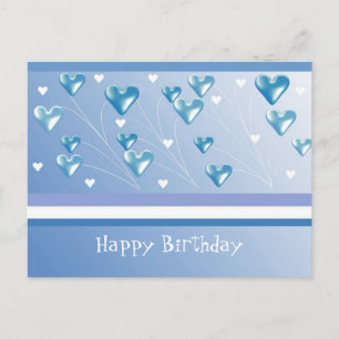 Cartão Postal Parabéns do Floating Blue Hearts