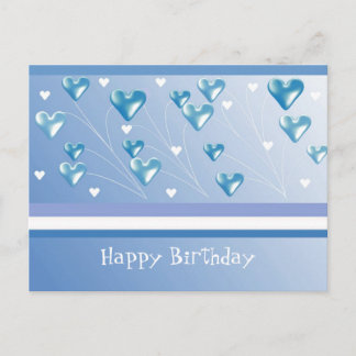 Cartão Postal Parabéns do Floating Blue Hearts
