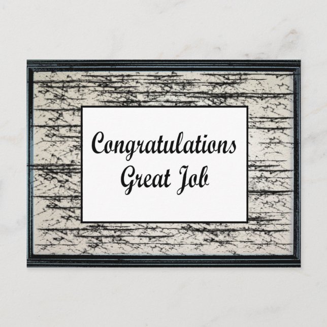 Cartão Postal Parabéns Excelente Trabalho (Frente)