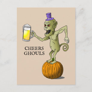 Cartão Postal Parabéns Fantasmas Festa de Halloween