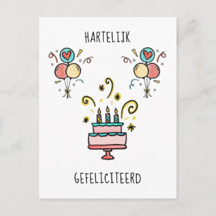 Cartão Postal Parabéns Feliz Aniversário