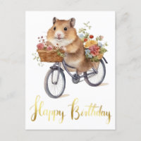 Parabéns Flores de Hamster Fofas Personalizadas