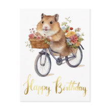 Parabéns Flores de Hamster Fofas Personalizadas