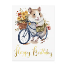 Parabéns Flores de Hamster Fofinho Personalizadas