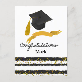Cartão Postal Parabéns Graduação Confetti - Ouro preto