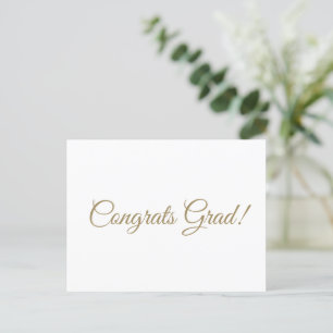 Cartão Postal Parabéns graduado script dourado caligrafia elegan