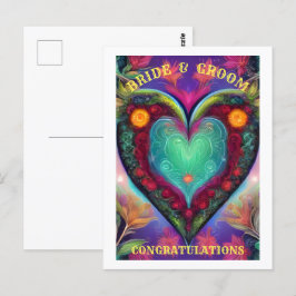 CARTÃO POSTAL PARABÉNS NOIVA E NOIVO  