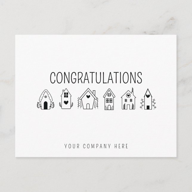 Cartão Postal Parabéns Novo Proprietário Imobiliário (Frente)