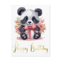Parabéns Panda Bonita com presentes Personalizados