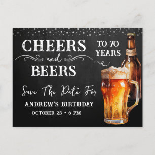 Cartão Postal Parabéns para Cervejas Salve a Data de Aniversário