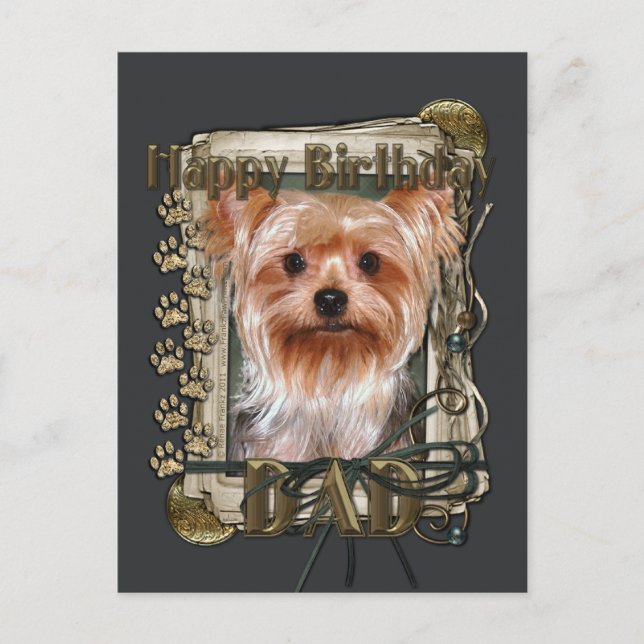 Cartão Postal Parabéns - Pedras Pedras - Yorkshire Terrier (Frente)