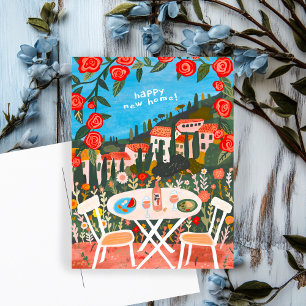 Cartão Postal Parabéns pela Arte de Paisagens Rurais da Nova Cas