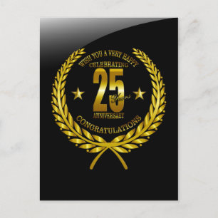 Cartão Postal Parabéns pelo 25º Aniversário