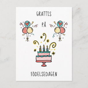 Cartão Postal Parabéns pelo aniversário Feliz Aniversário