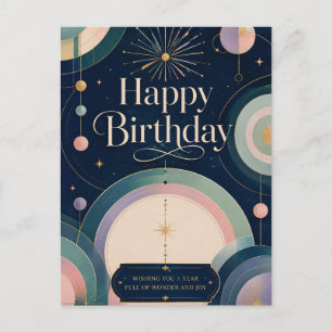Cartão Postal Parabéns pelo Aniversário Maravilha Celestial