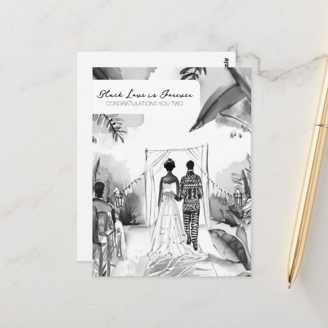 Cartão Postal Parabéns pelo seu casamento (Frente/Verso In Situ)