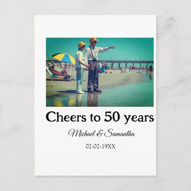 Cartão Postal parabéns pelos 50 anos de aniversário adicionar no (Frente)