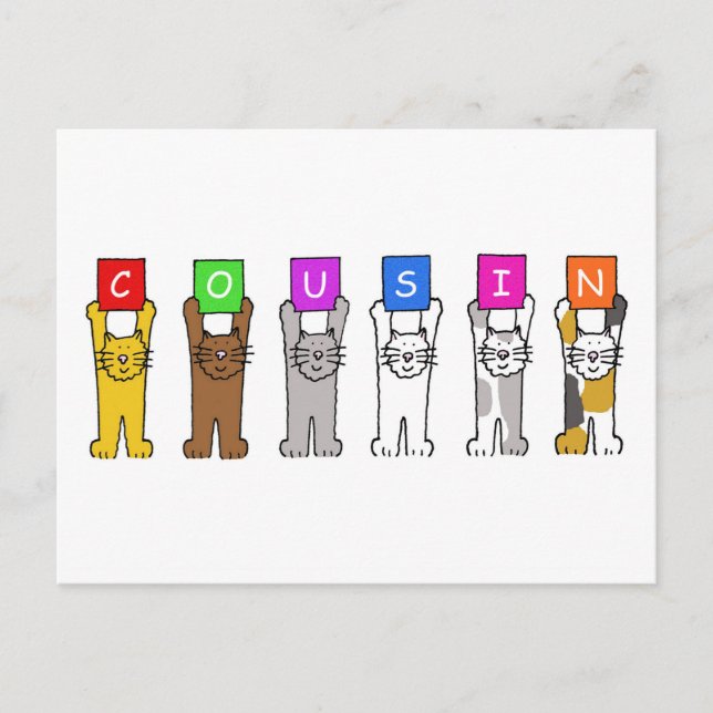 Cartão Postal Parabéns Primo ou em Branco para Mensagem Própria (Frente)