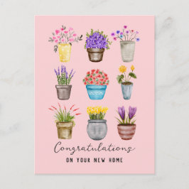 Cartão Postal Parabéns Proprietários Nova Casa Boho Botânico