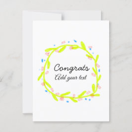 Cartão Postal Parabéns simples e minimalistas adicione sua