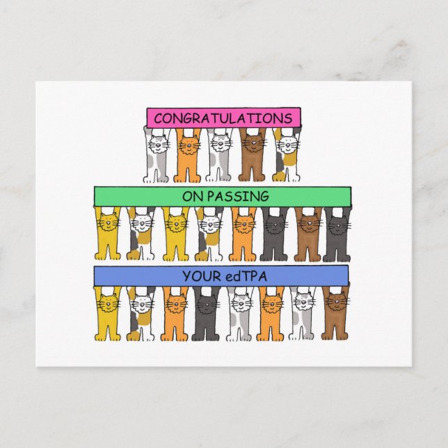 Cartão Postal Parabéns sobre como aprovar o edTPA (Frente)