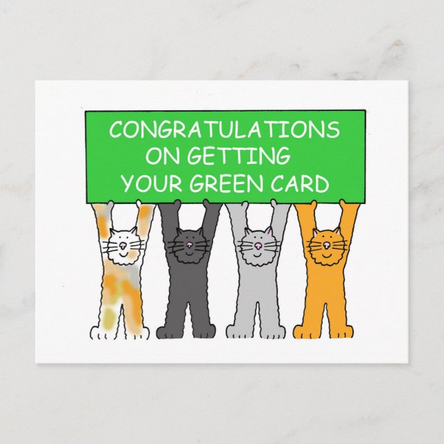 Cartão Postal Parabéns sobre como obter sua placa verde (Frente)