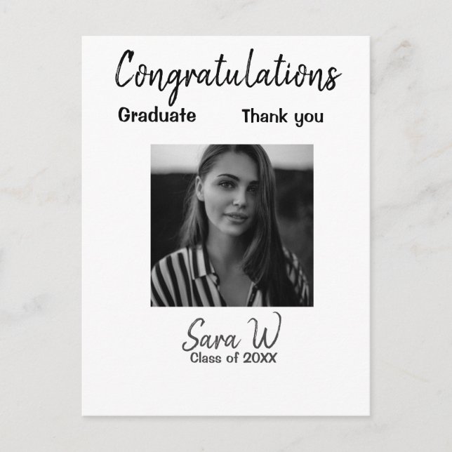 Cartão Postal Parabéns turma de adicionar ano nome escola faculd (Frente)